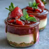 No-Bake Strawberry Cheesecake Jars