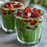 Strawberry Matcha Oat Latte