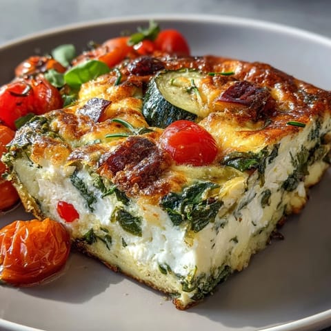 High-Protein Sheet Pan Eggs with cottage cheese and veggies, a golden breakfast delight.