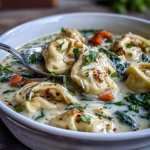 Creamy Tortellini Soup with Vegetables
