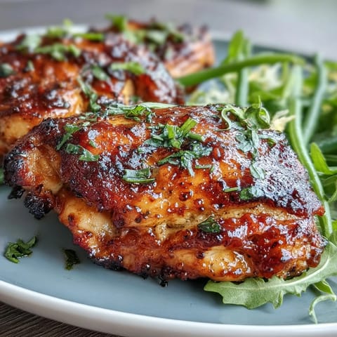 Juicy honey mustard chicken breasts glazed in tangy sauce with crisp green beans on the side. Bright, fresh flavors in an easy, wholesome meal.  