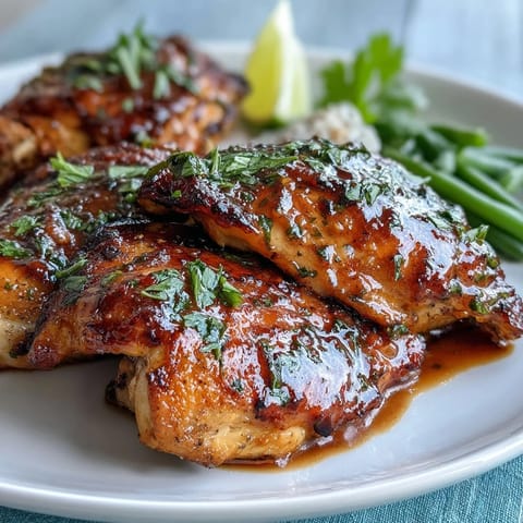 Honey mustard chicken and green beans baked together for a golden, flavorful dinner. Tender chicken with a sweet-savory glaze and fresh vegetables.  