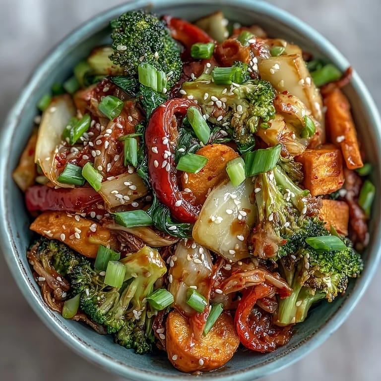 Aromatic Comforting Fermented Veggie Winter Stir-Fry bursting with fresh ginger, garlic, and probiotic spice.
