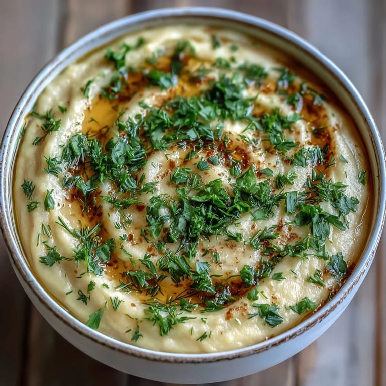 This Parsnip and Herb Soup is served warm in rustic bowls with a drizzle of olive oil, perfect for chilly nights.