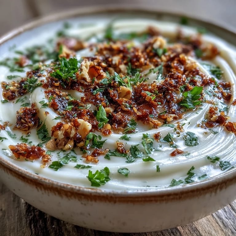 Velvety celeriac soup with hazelnut crumble paired with crusty bread and white wine.