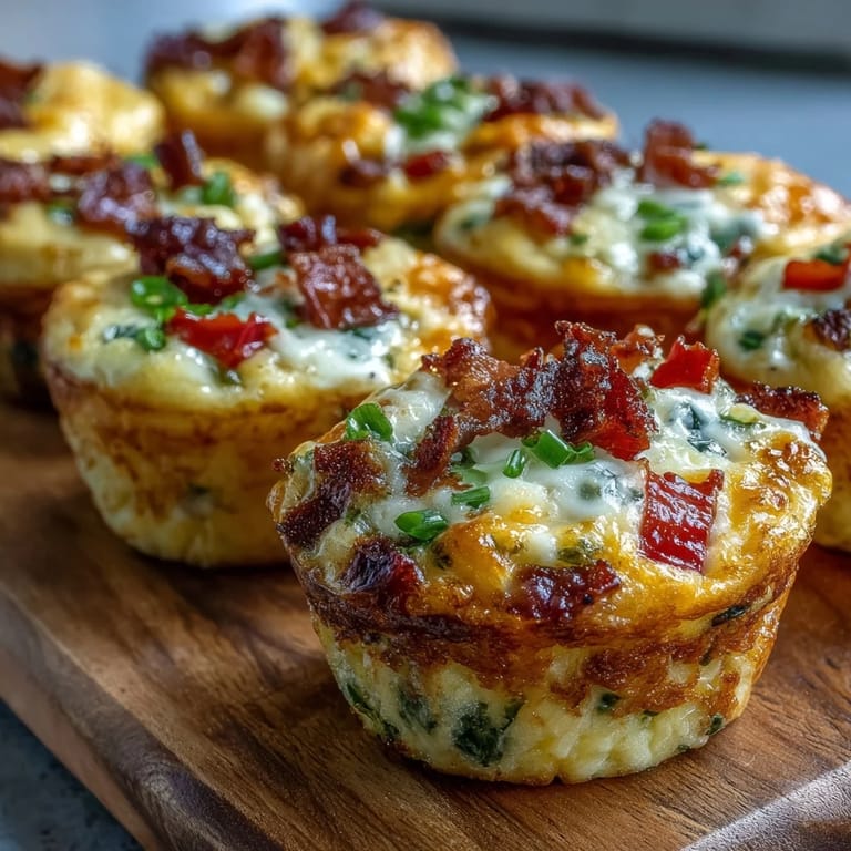 Two freshly baked Breakfast Egg Muffins on a white plate, garnished with herbs, representing a classic American, gluten-free brunch recipe for busy mornings.