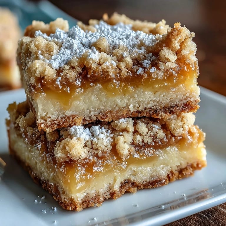 A warm slice of Homemade Lemon Crumb Bars shows the tender, zesty lemon center and crumbly crust, perfect with tea or iced coffee.