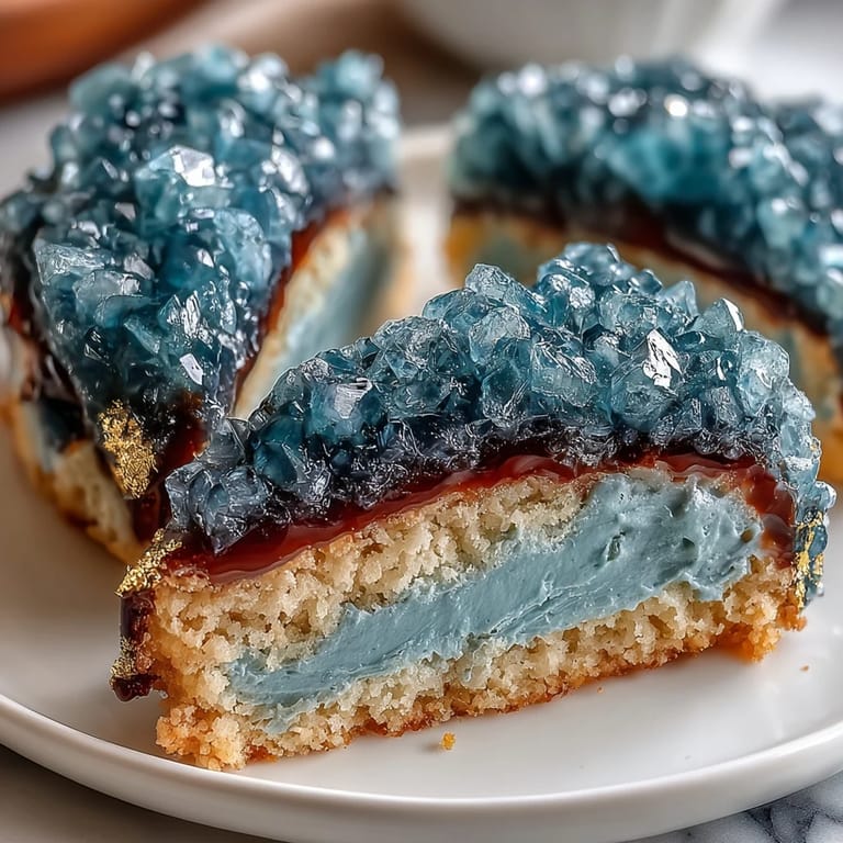 Graduation cake with teal and gold geode slice design, featuring edible rock sugar crystals and metallic gold accents.