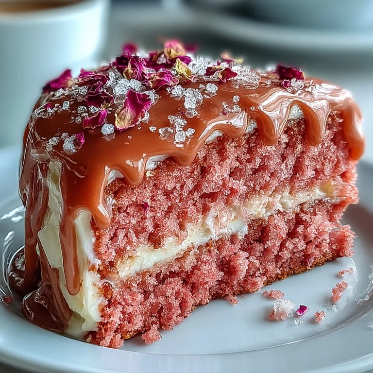 Feast your eyes on this luscious Bridal Shower Rosé Velvet Cake, ready for celebration.
