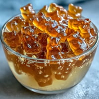 Gummy Bear Lemonade Jelly Cups with vibrant gummy bears and fresh lemon slices, perfect for summer parties and kids' celebrations.